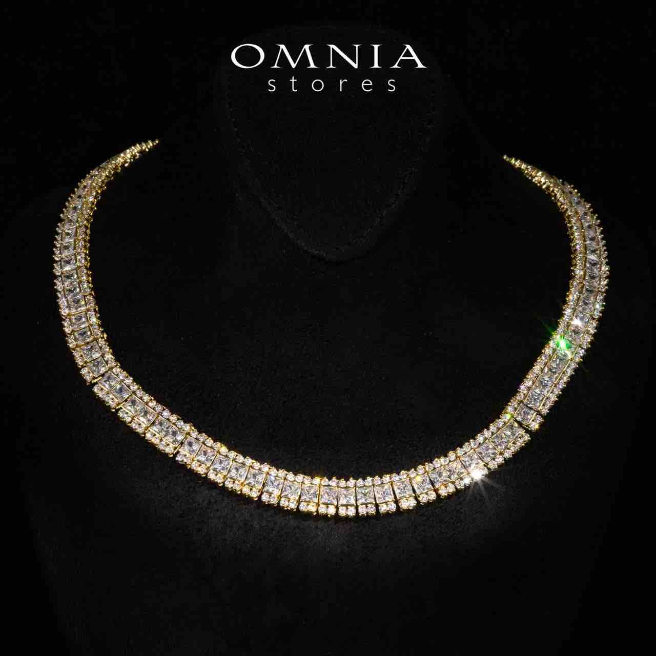Omnia Rawda Gold Luxury Bridal Full Set With Quality Simulated Diamonds Rhodium Plated - OMNIASTORES KSA