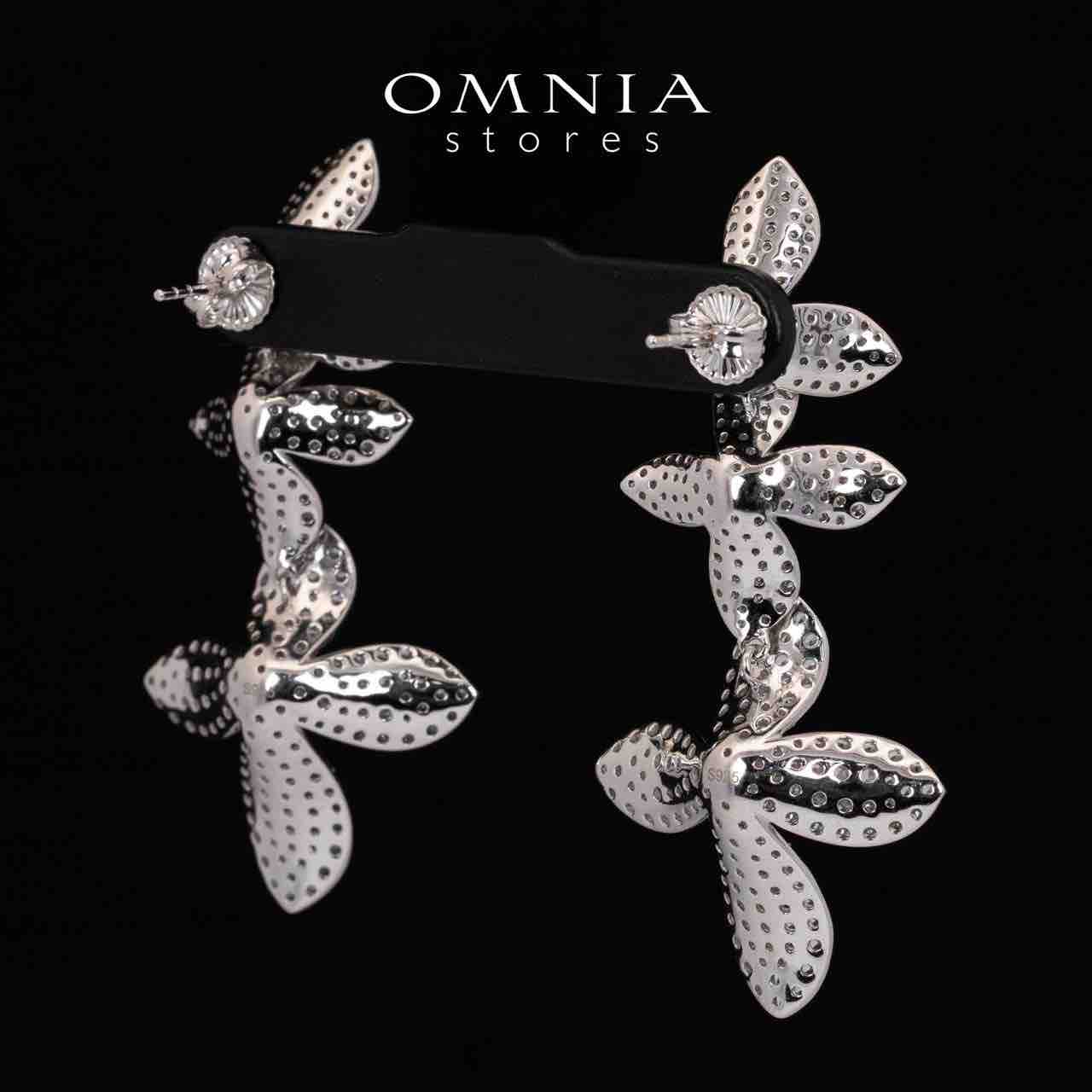 Omnia Dayana Leaf Drop Earrings With High Quality Simulated Diamonds in 925 Silver - OMNIASTORES KSA