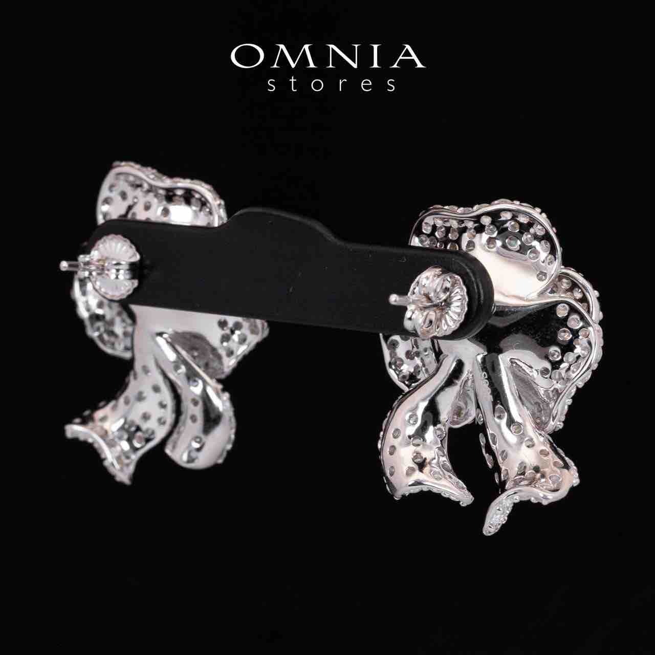Omnia Malaika Pink Coral Floral Earrings With High Quality Simulated Diamonds in 925 Silver - OMNIASTORES KSA
