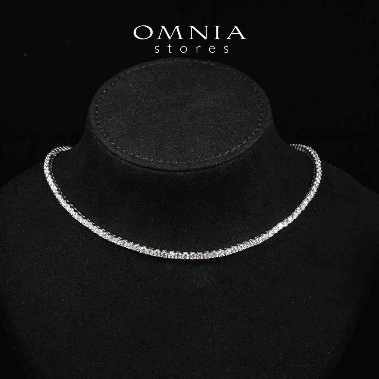 Tina 3.0mm White Moissanite Stone GRA Certifited Tennis Necklace in 925 Silver - OMNIASTORES KSA