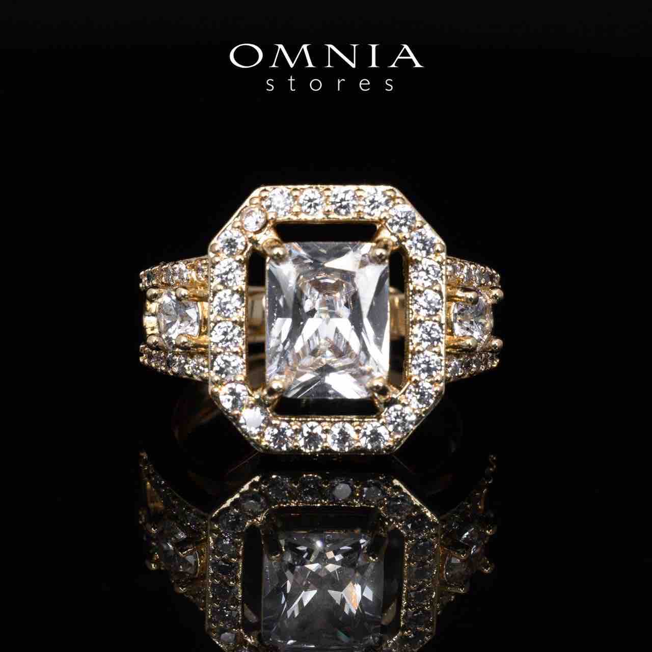 Omnia Layara Gold Long Chain Full Set with Triple-Layer Necklace in High-Quality Zircon Stone Rhodium Plated - OMNIASTORES KSA