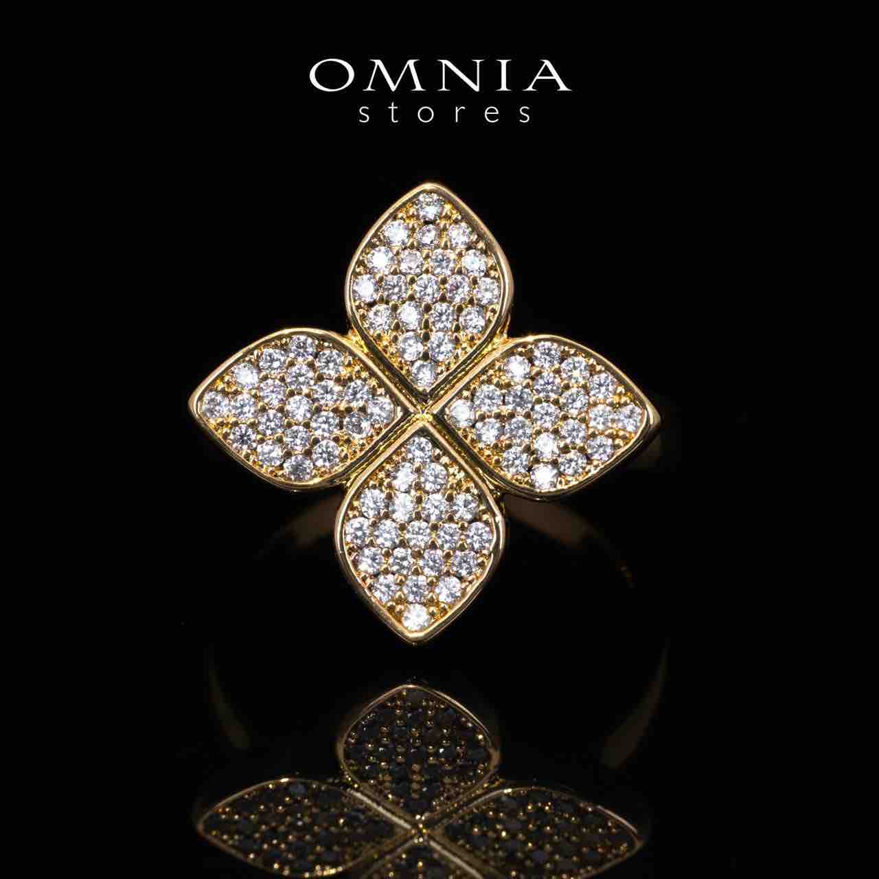 Omnia Golden Clove White Choker Full Set with High-Quality Simulated Diamonds Gold Plated 40cm - OMNIASTORES KSA