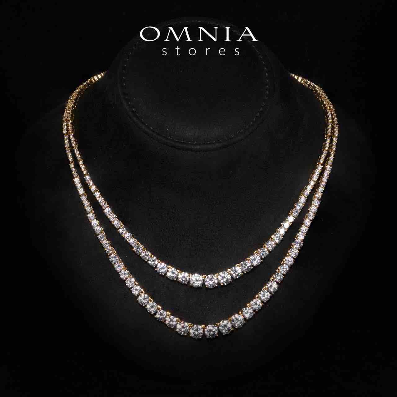 Omnia Ansa Gold Large Size Luxury Bridal Full Set in High Quality Simulated Diamonds Rhodium Plated - OMNIASTORES KSA
