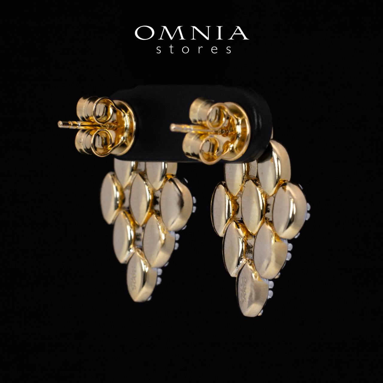 Farra Gold Earring With High Quality Simulated Diamonds in 925 Silver - OMNIASTORES KSA