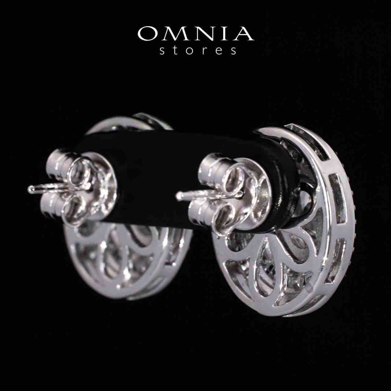 Adah Round White Earrings With High Quality Simulated Diamonds in 925 Silver - OMNIASTORES KSA