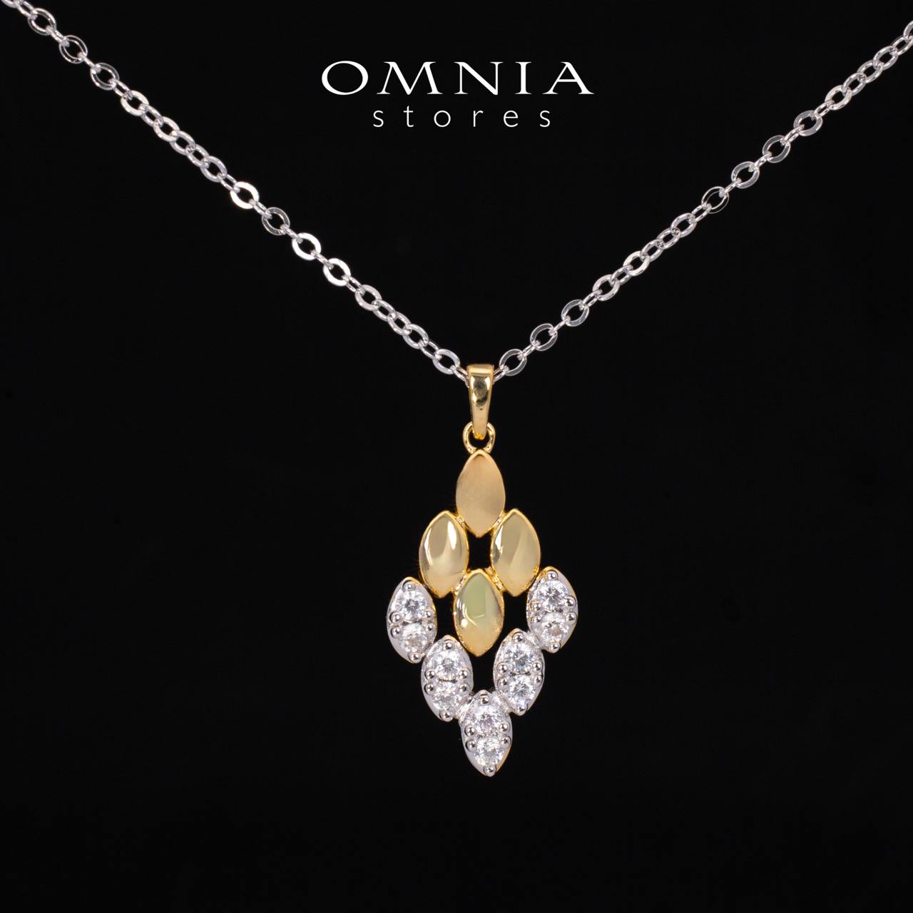 Farra Gold Pendant Necklace With High Quality Simulated Diamonds in 925 Silver - OMNIASTORES KSA