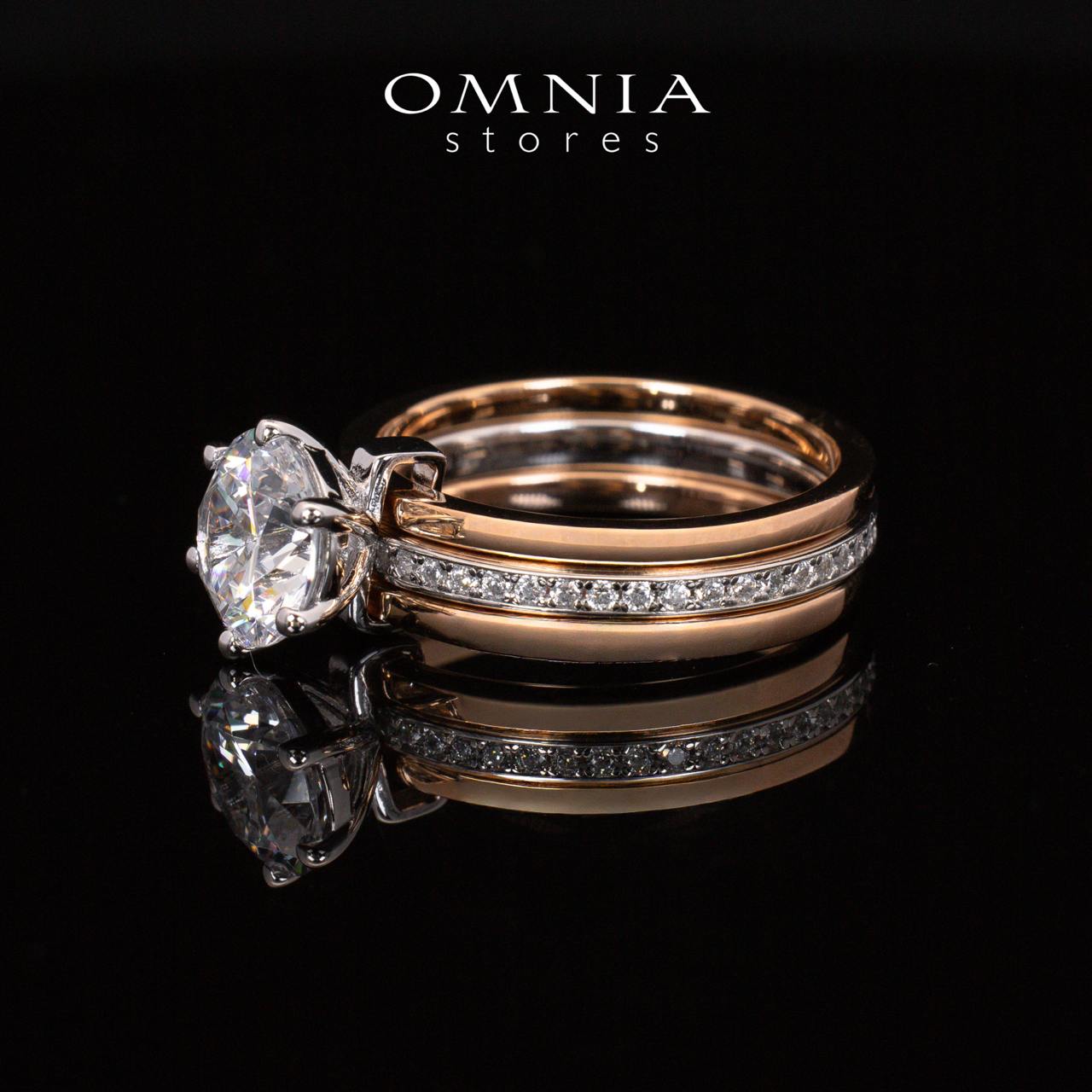 Julie Rose Gold Certified Lab Crafted Multi Layer Ring With High Quality 925 Silver