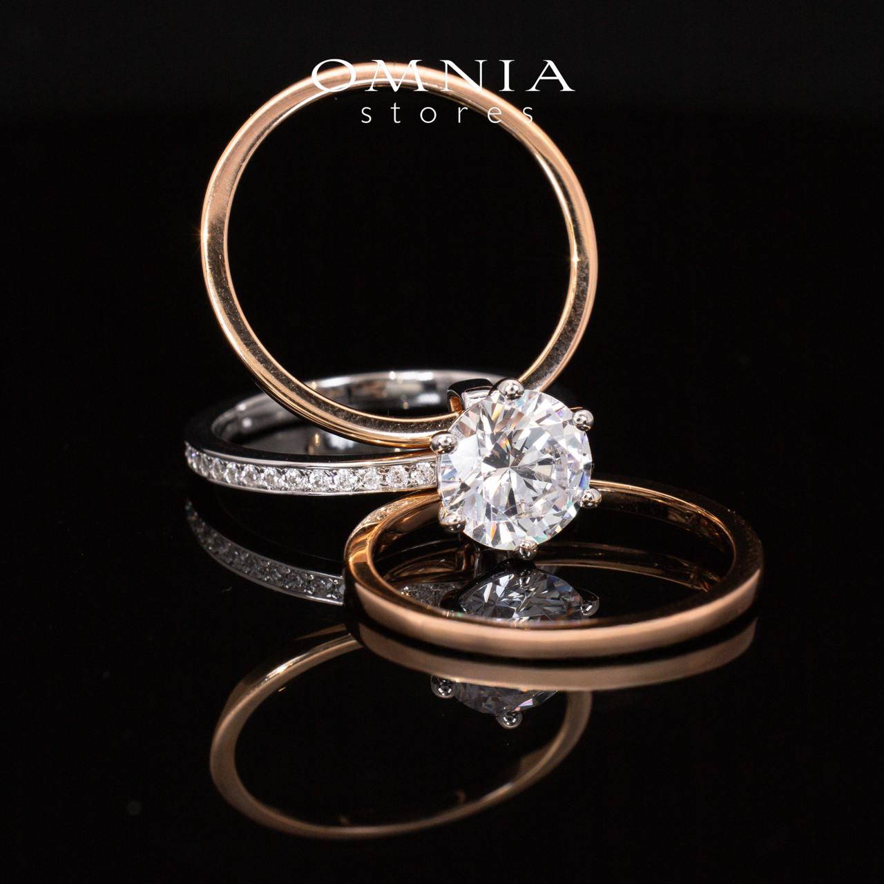 Julie Rose Gold Certified Lab Crafted Multi Layer Ring With High Quality 925 Silver