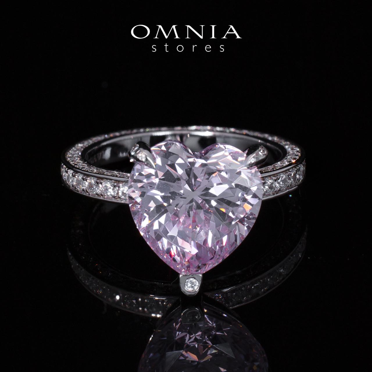 Eileen Heart Pink Certified Lab Crafted Ring With High Quality 925 Silver