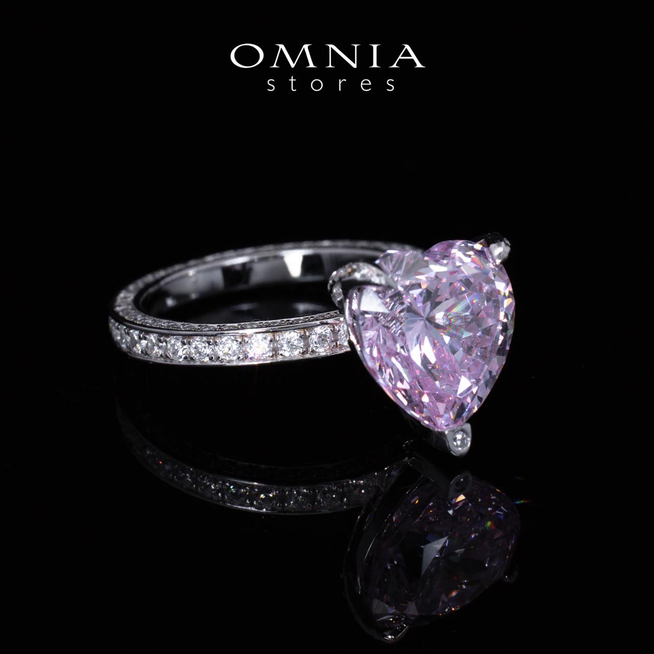 Eileen Heart Pink Certified Lab Crafted Ring With High Quality 925 Silver