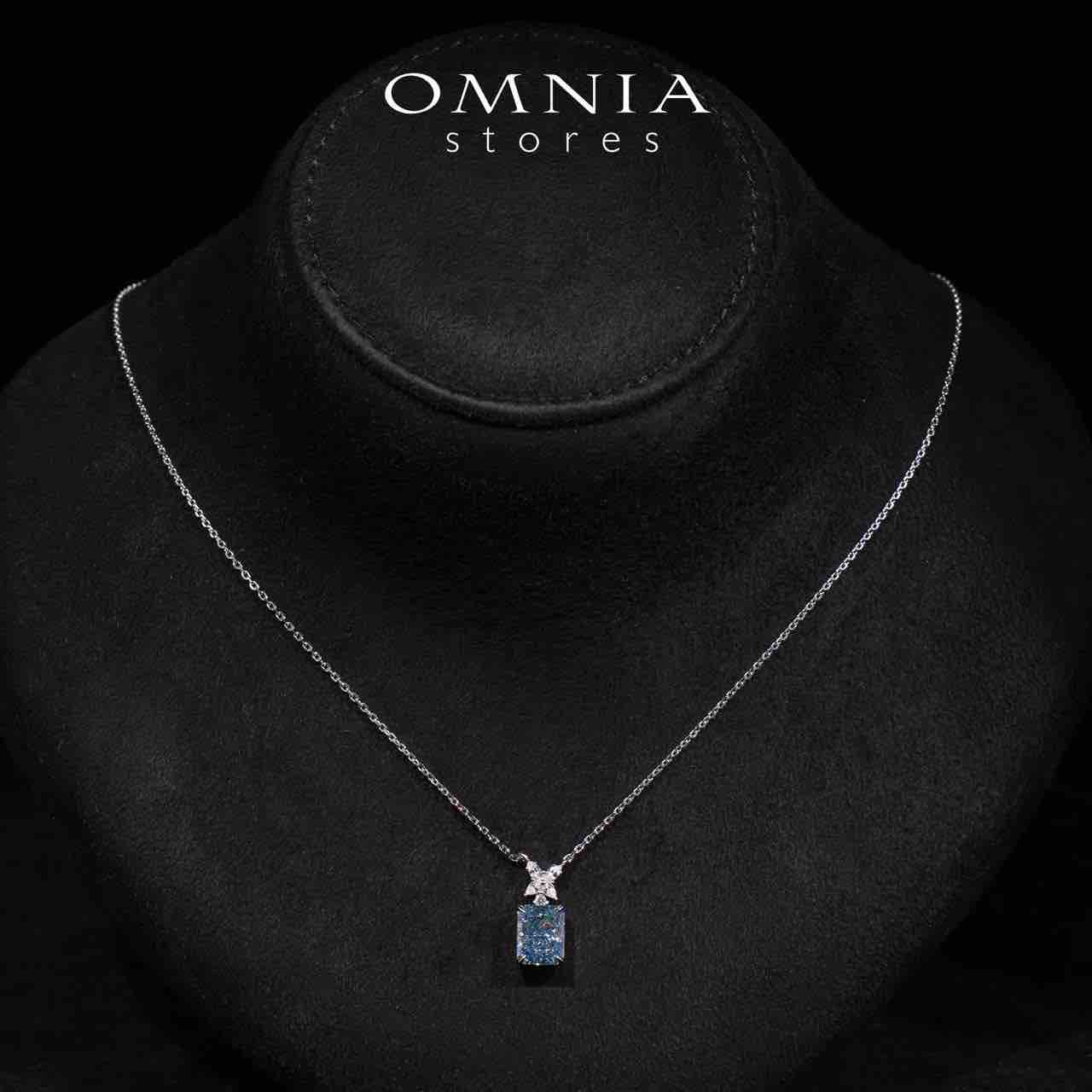 Elana White and Blue Floral Certified Lab Crafted Pendant Necklace With High Quality 925 Silver