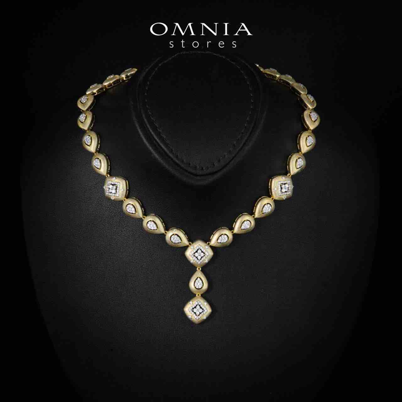 Natalia Gold Plated Luxury Bridal Full Set in 925 Silver High Quality Simulated Diamonds - OMNIASTORES KSA