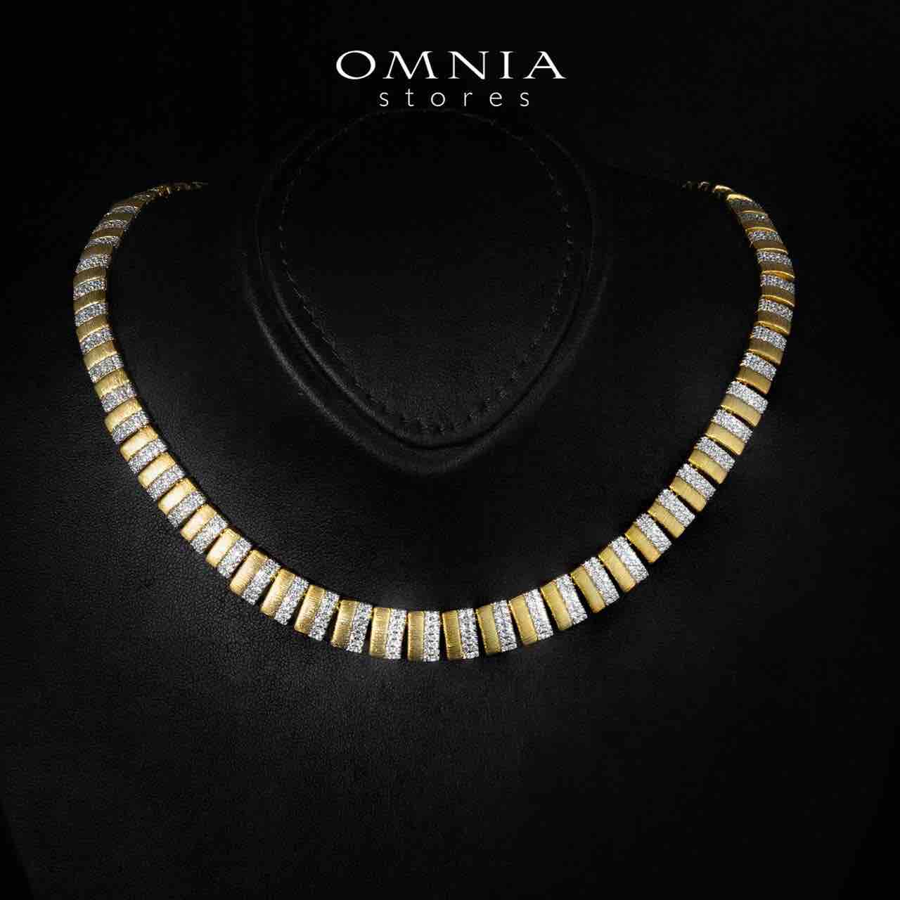 Melanie Gold Plated Luxury Bridal Full Set in 925 Silver High Quality Simulated Diamonds - OMNIASTORES KSA