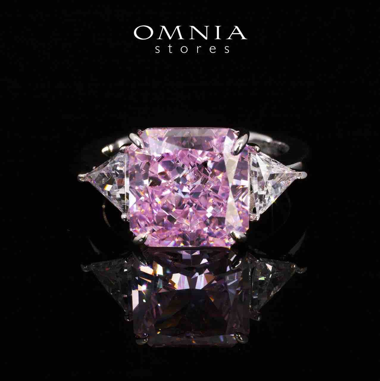 Paula Pink and White Ring With High Quality Simulated Diamonds in 925 Silver - OMNIASTORES KSA