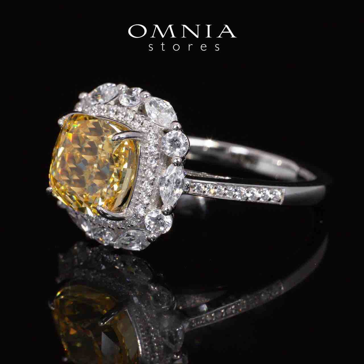 Teresa Yellow and White Ring With High Quality Simulated Diamonds in 925 Silver - OMNIASTORES KSA