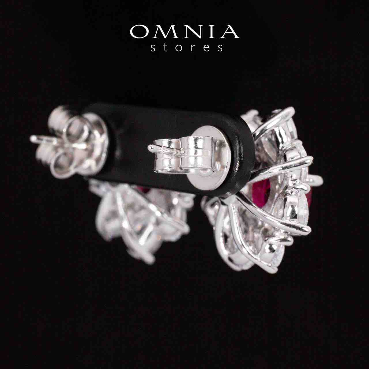 Gwen Floral Red and White Pendant Necklace With High Quality Simulated Diamonds in 925 Silver - OMNIASTORES KSA