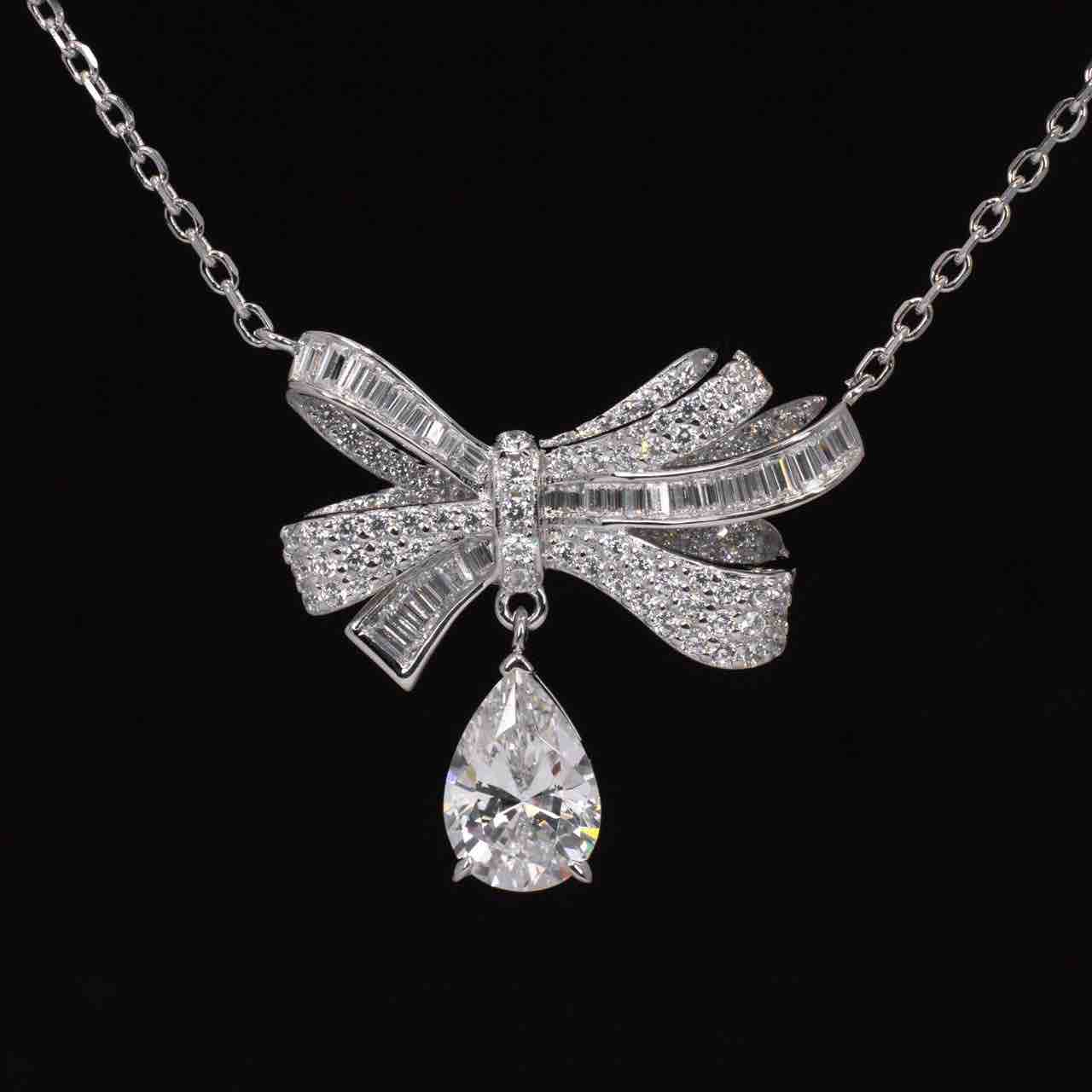 Briana White Pendant Necklace with High Premium Signature Stones in 925 Silver