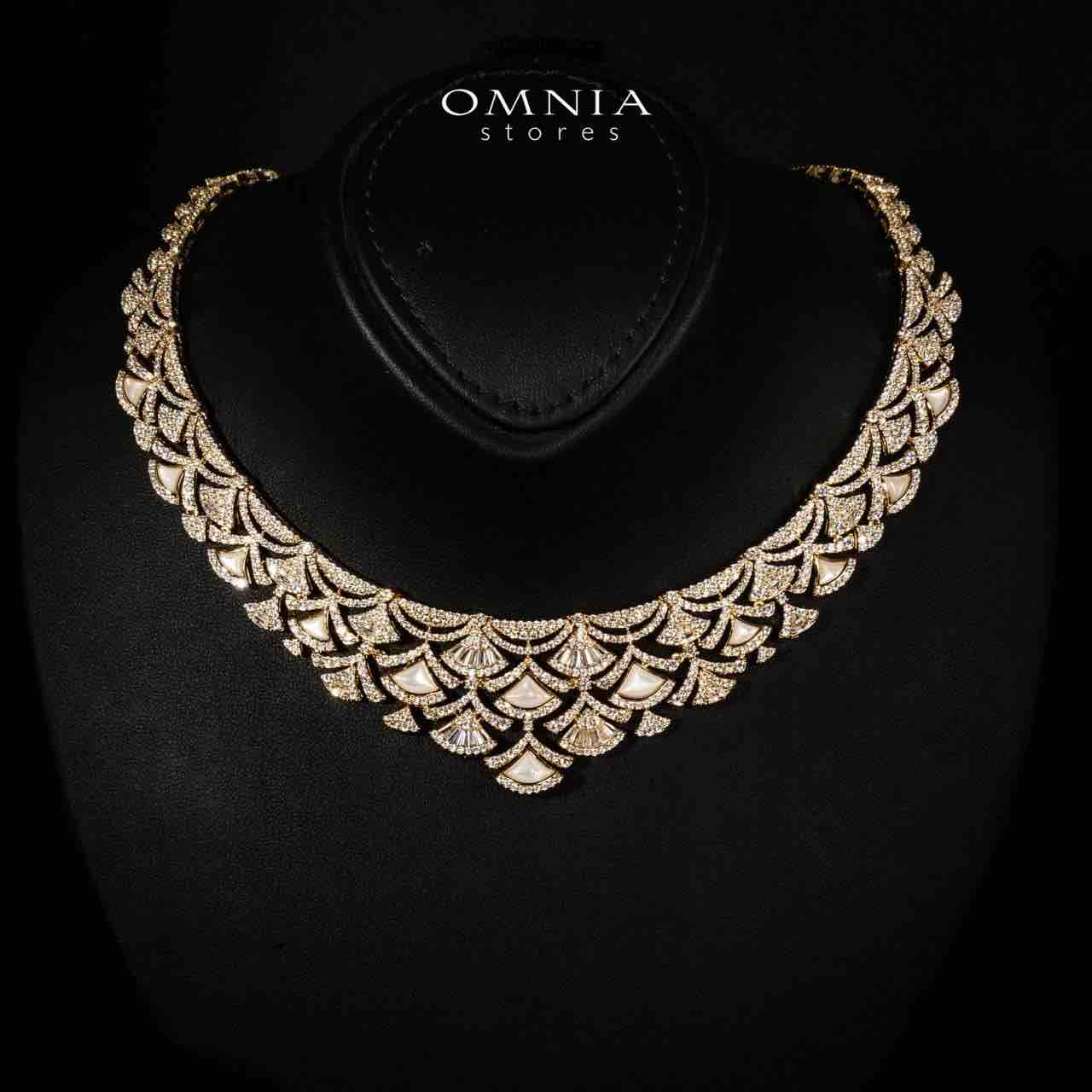 Bita Gold Luxury Bridal Full Set in High Quality Zircon Stone in Rhodium Plated - OMNIASTORES KSA