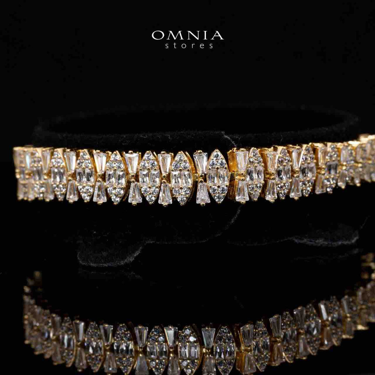 Manahil Gold Luxury Bridal Full Set in High Quality Zircon Stone Rhodium Plated - OMNIASTORES KSA