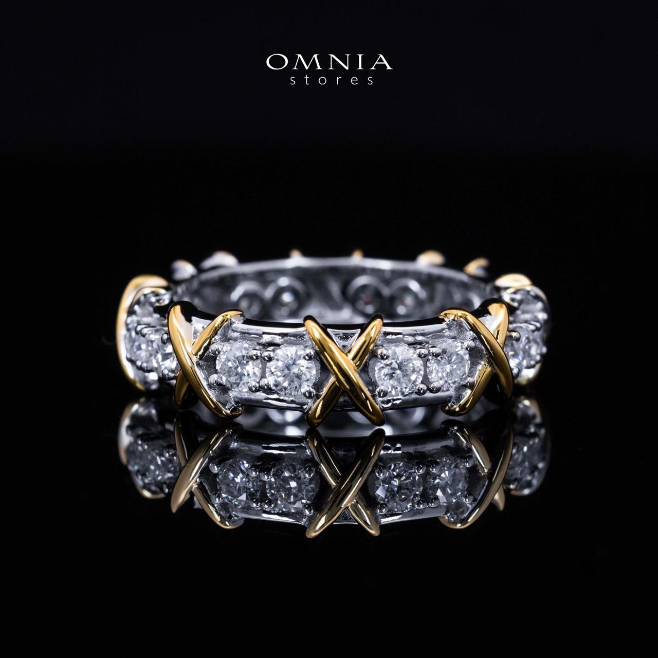 خاتم من المويسانايت الأبيض بقصة مستديرة "عاصمه" معتمد من GRA من الفضة الإسترلينية عيار 925 والذهب