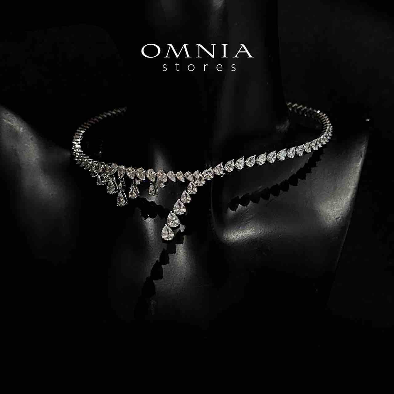 طقم آيلين شوكر أبيض للعروس كاملاً من الفضة عيار 925 مرصع بألماس صناعي عالي الجودة