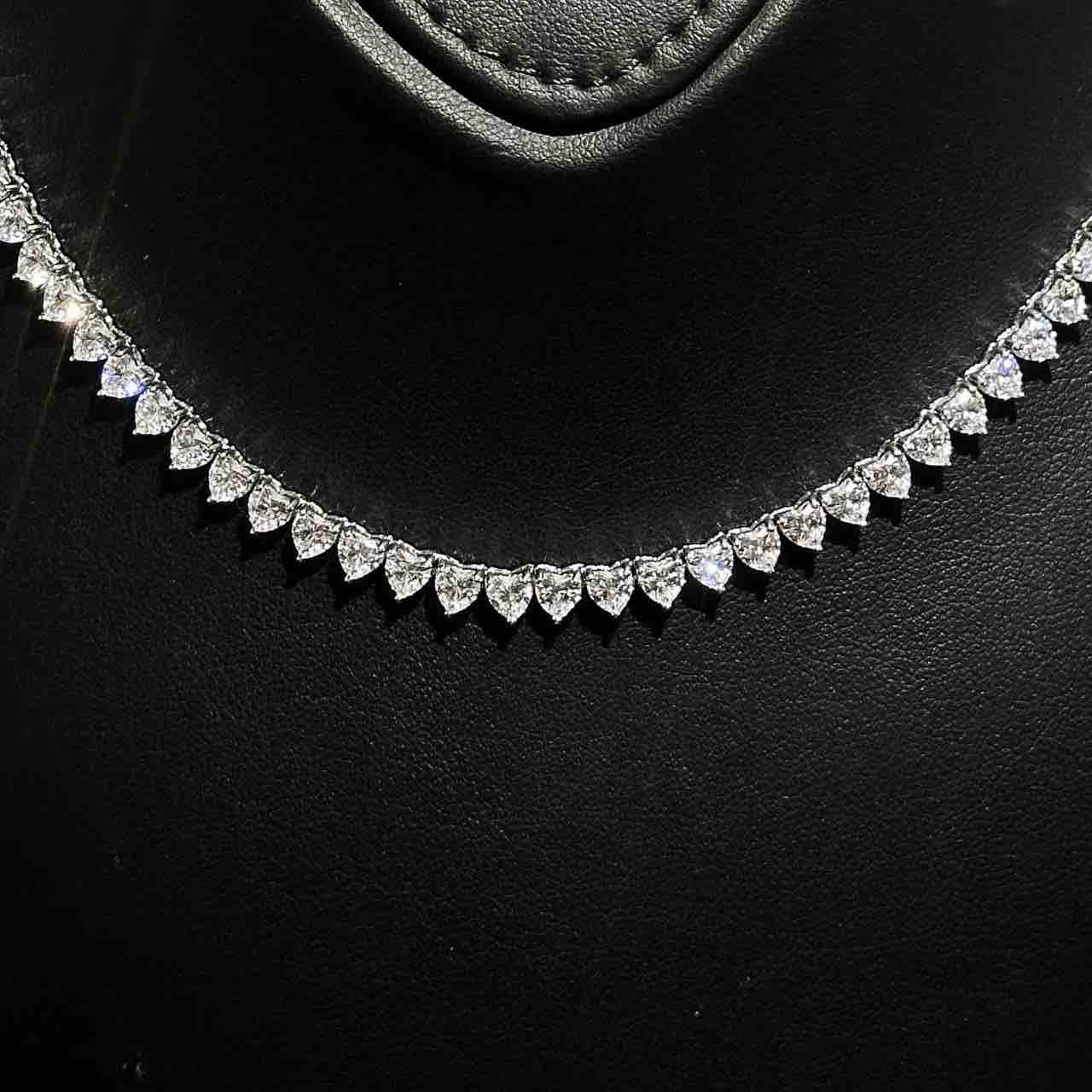 قلادة تنس أغنا هارت 4.0 مم من الفضة الإسترليني عيار 925 مع الألماس الصناعي الأبيض