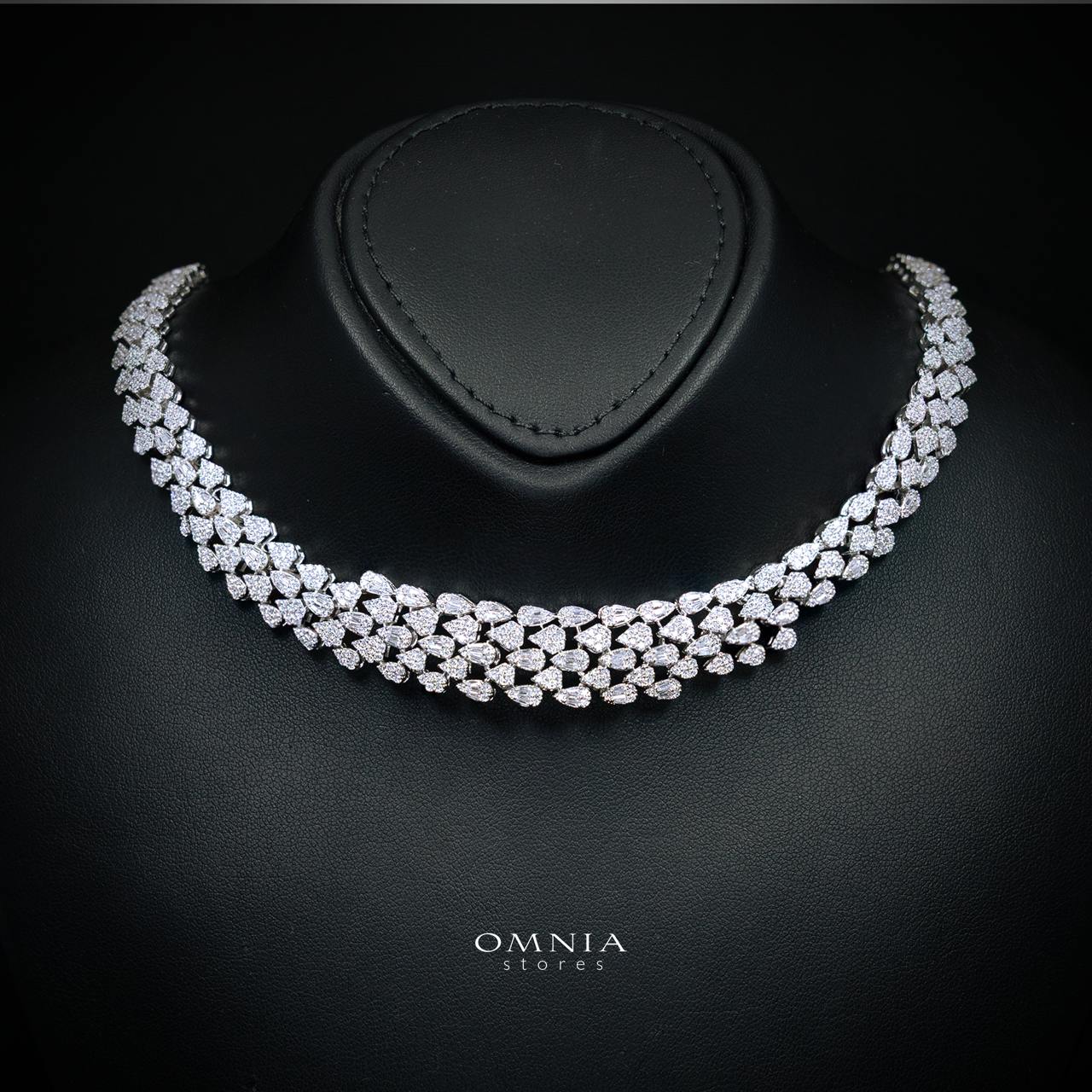 Omnia Zayn Luxury Bridal White Full Set In High Quality Zircon Stone Rhodium Plated - OMNIASTORES KSA