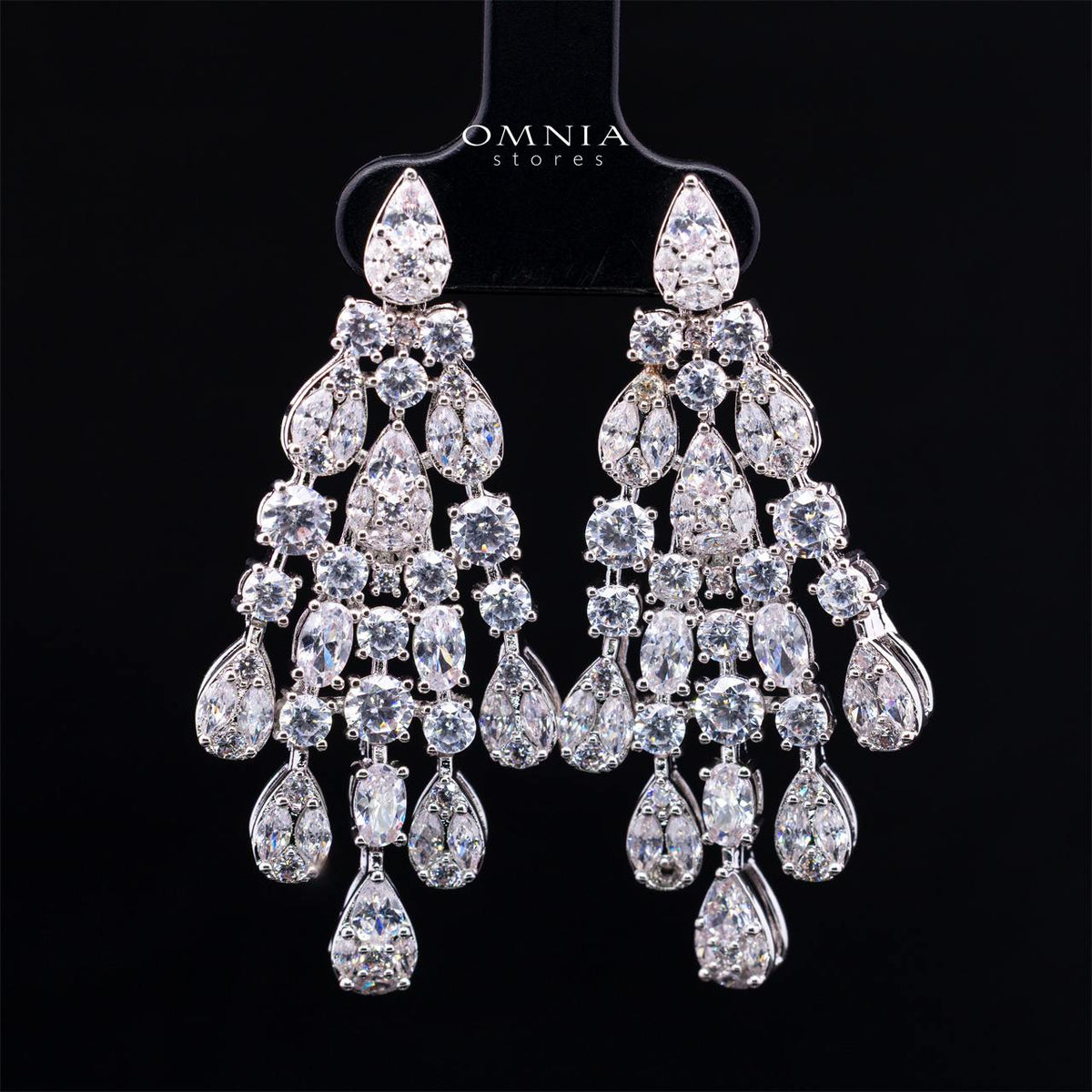 Omnia Minerva Luxury Bridal Full Set Accessories in High Quality Zircon Stone in Rhodium Plated - OMNIASTORES UAE