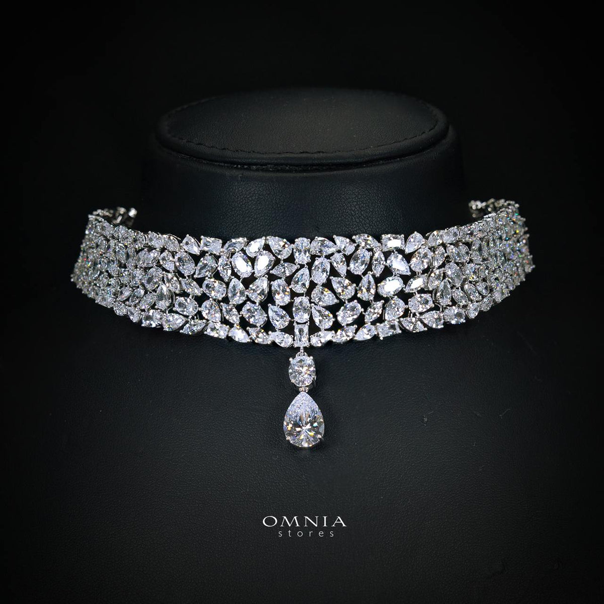 Omnia Nuray Luxury Bridal Full Set Accessories in High Quality Zircon Stone Premium Rhodium Plated