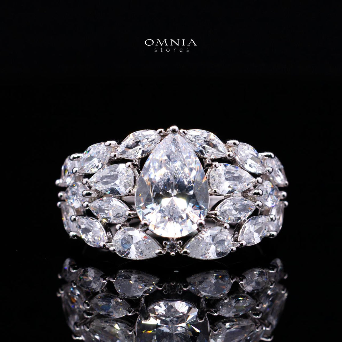 Omnia Nuray Luxury Bridal Full Set Accessories in High Quality Zircon Stone Premium Rhodium Plated