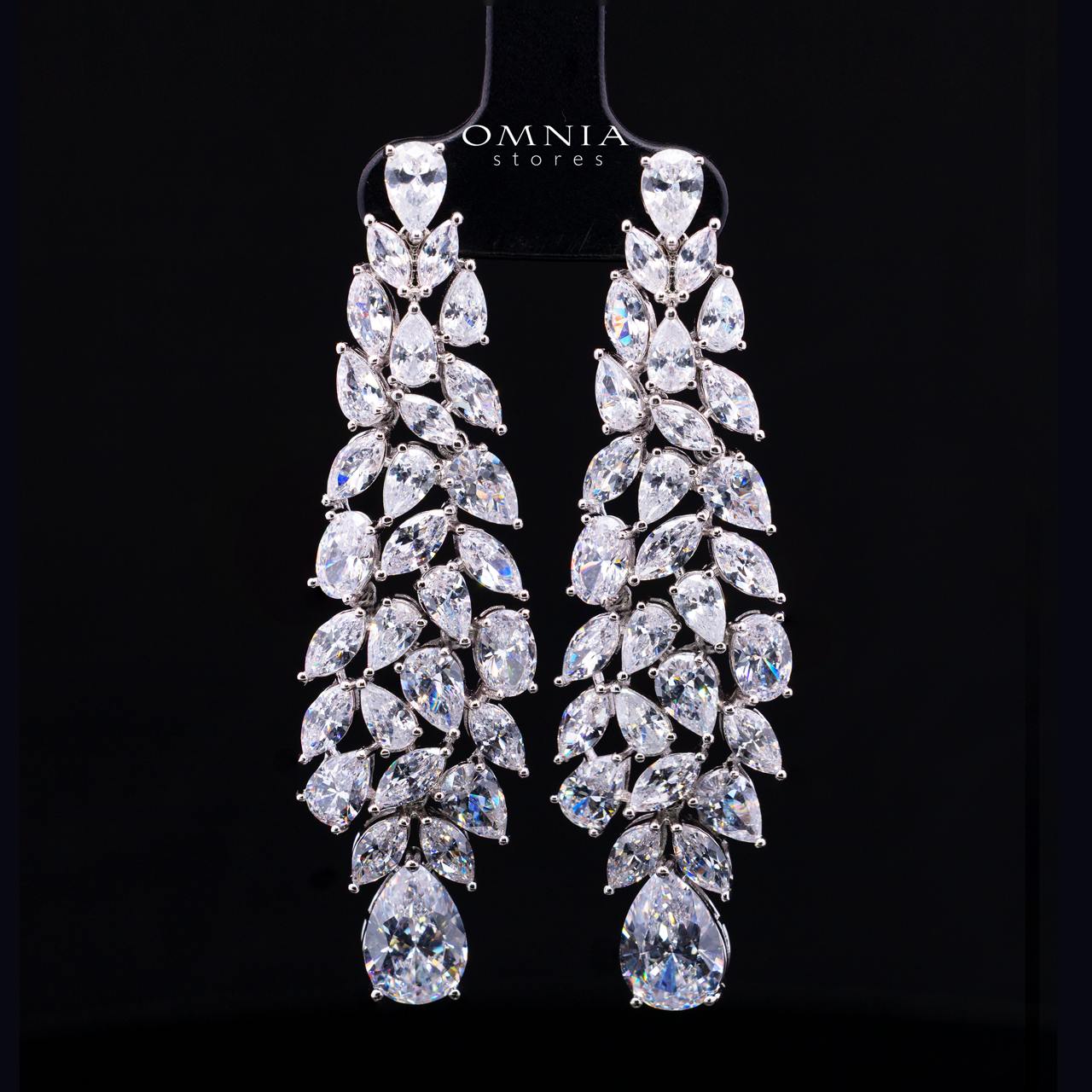 Omnia Nuray Luxury Bridal Full Set Accessories in High Quality Zircon Stone in Rhodium Plated - OMNIASTORES KSA