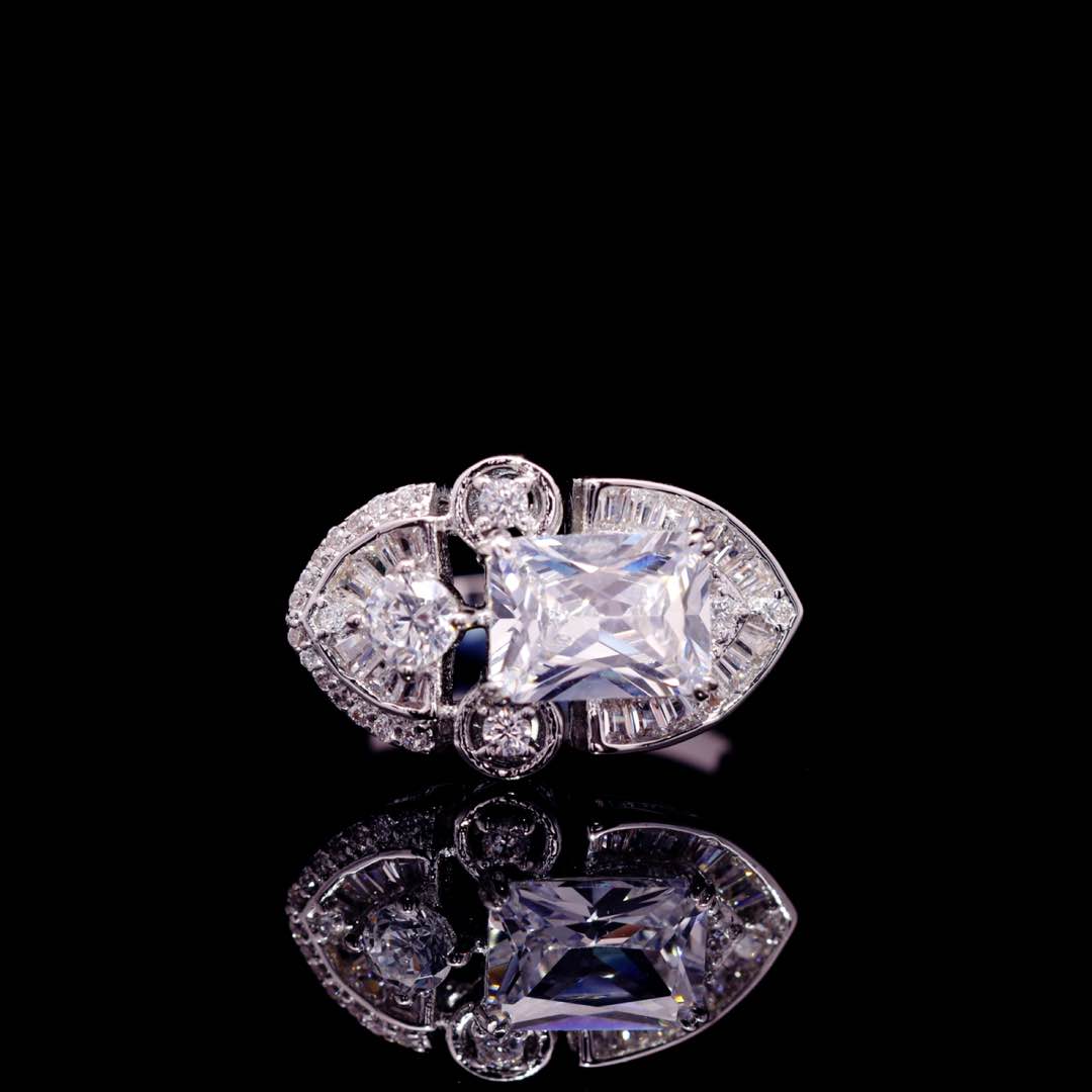 Shimaa White Bridal Jewelry Set Premium Rhodium-Plated High-Quality Zircon Stones