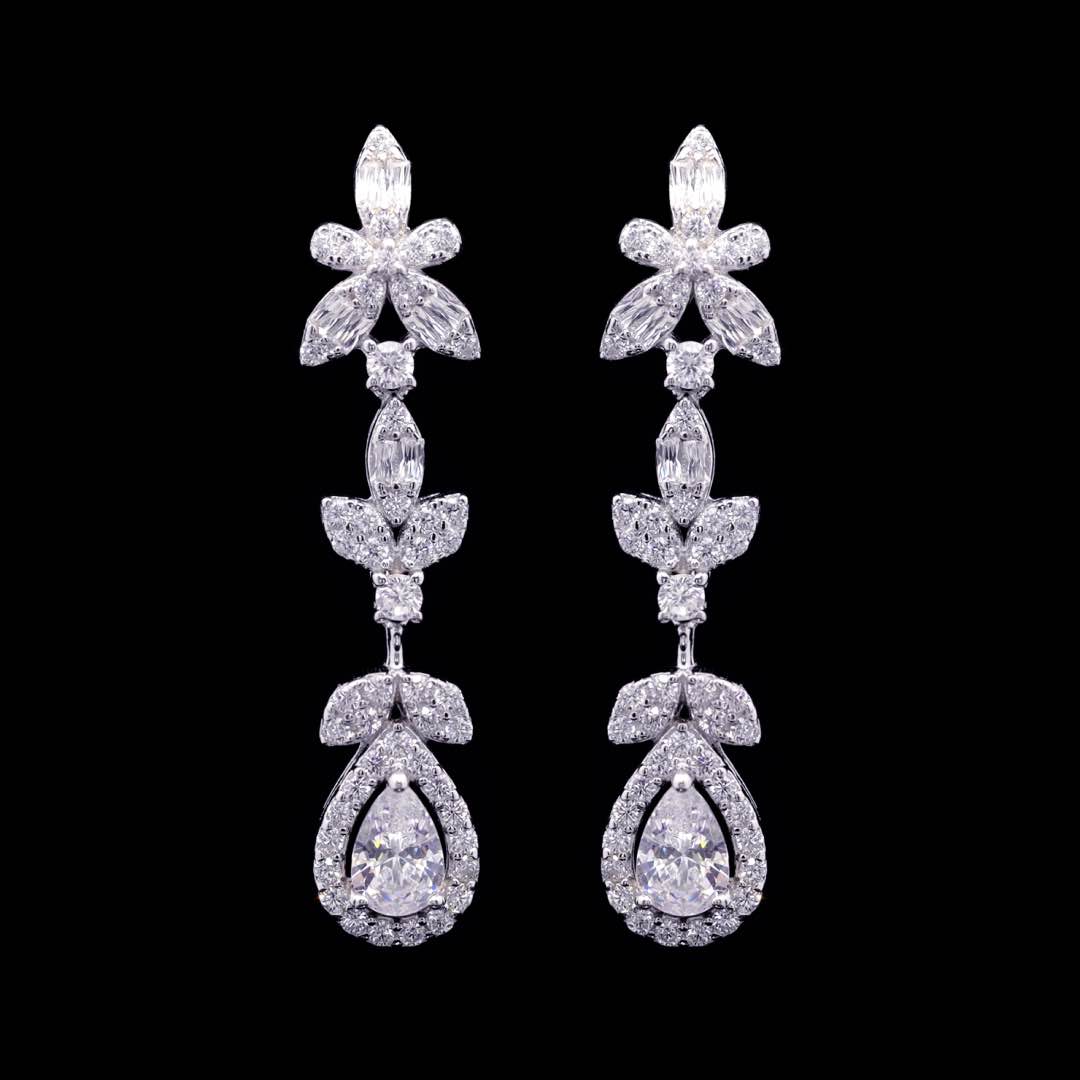 Omnia Kaamla White Bridal Full Set in 925 Silver High Quality Simulated Diamonds - OMNIASTORES KSA