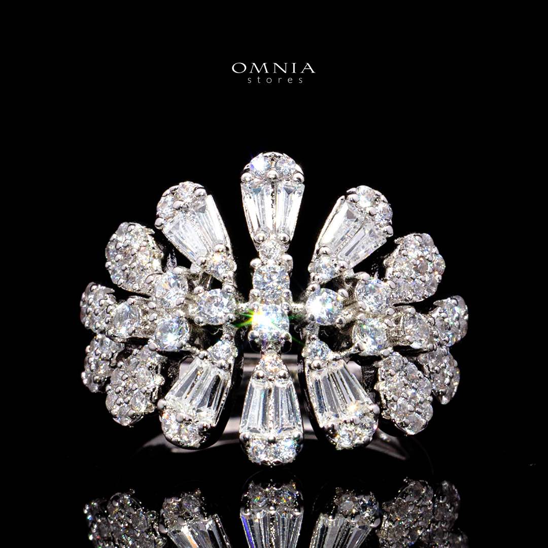 Omnia Elvina White Luxury Bridal Full Set in High Quality Zircon Stone in Rhodium Plated - OMNIASTORES KSA