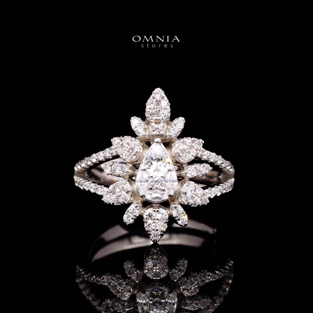 Bonnie White Bridal Full Set – Premium Rhodium Plated with High-Quality Zircon Stones - OMNIASTORES KSA