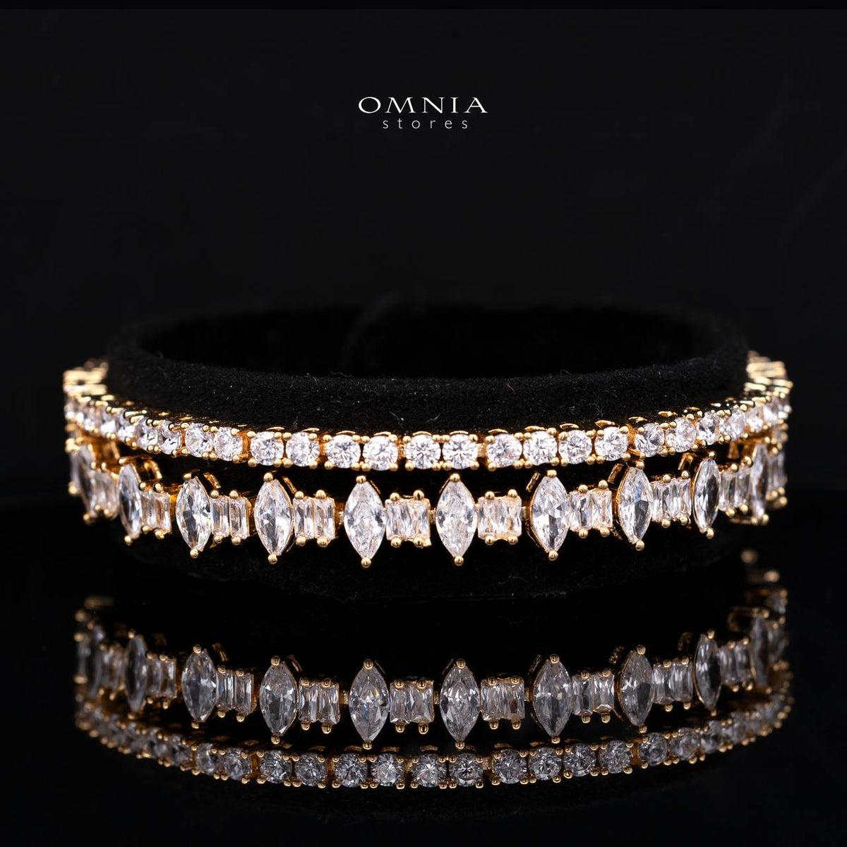 Alica Gold Bridal Full Set in Premium Rhodium-Plated Finish with High-Quality Zircon Stones