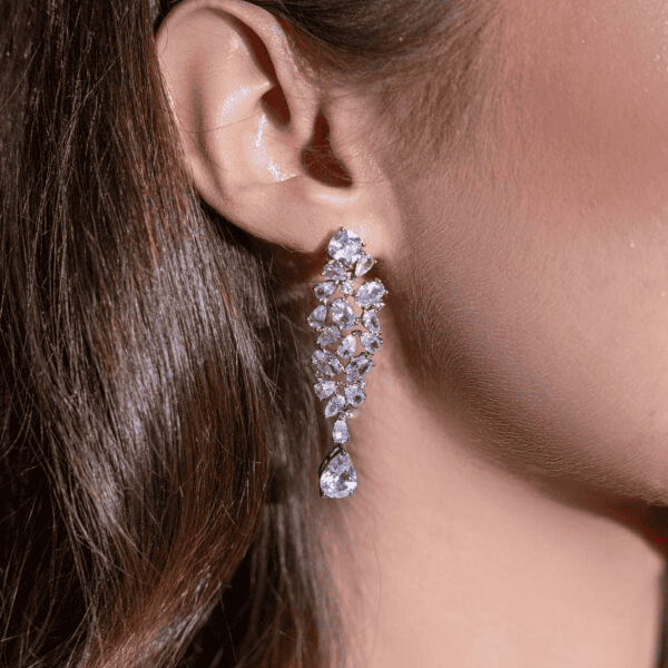 Omnia Reman White Bridal Full Set in High Quality Zircon Stone in Rhodium Plated - OMNIASTORES UAE