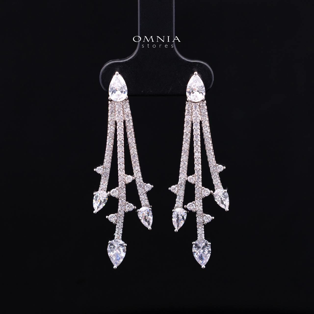 Yuliana Luxury White Bridal Full Set with High-Quality Premium Zircon Stones, Rhodium-Plated - OMNIASTORES KSA