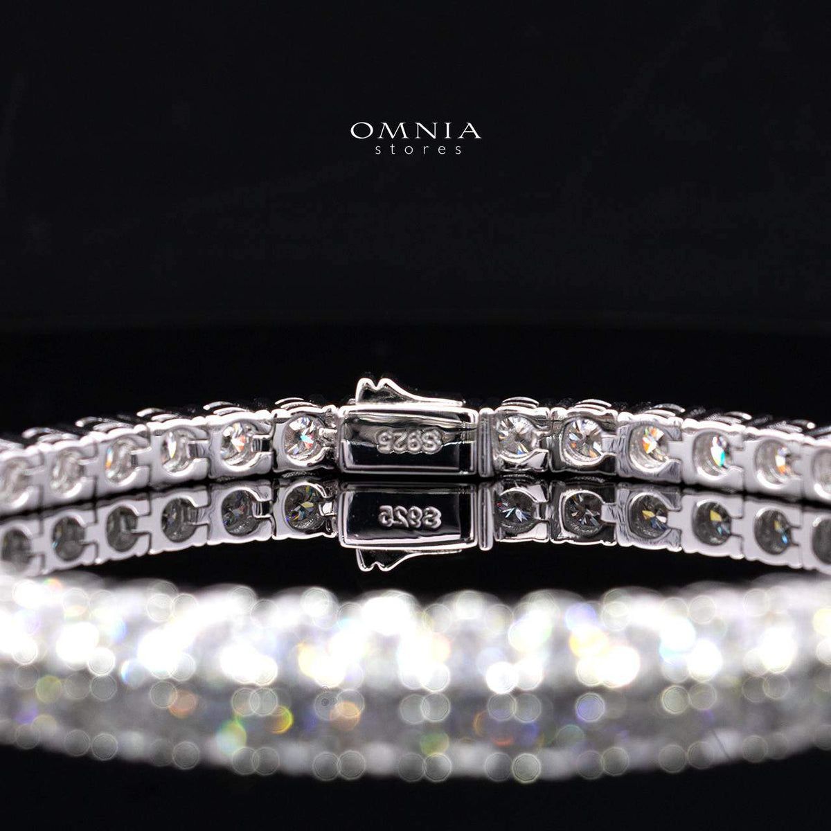 Jainee Moissanite with GRA Certificate – 4mm Round Cut, Rhodium-Plated 925 Sterling Silver Tennis Bracelet - OMNIASTORES KSA
