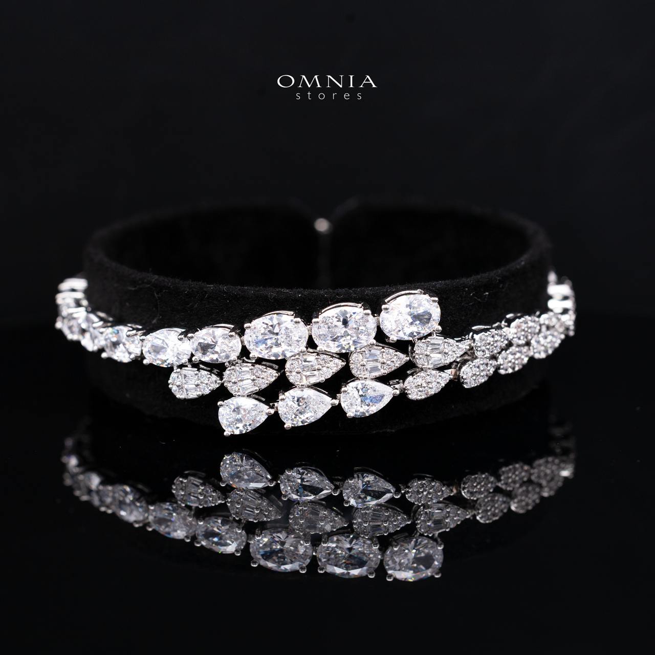 Janelle Elegant White Drop Bridal Full Set with High-Quality Premium Zircon Stones, Rhodium-Plated Finish