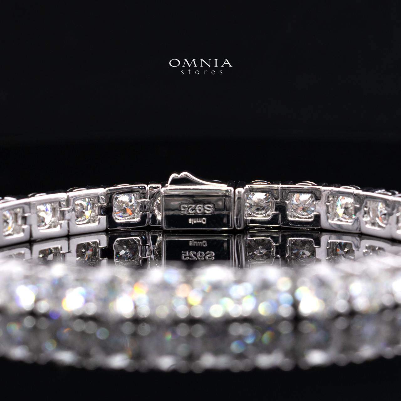 Auraya Moissanite with GRA Certificate – 5mm Round Cut, Rhodium-Plated 925 Sterling Silver Tennis Bracelet - OMNIASTORES KSA