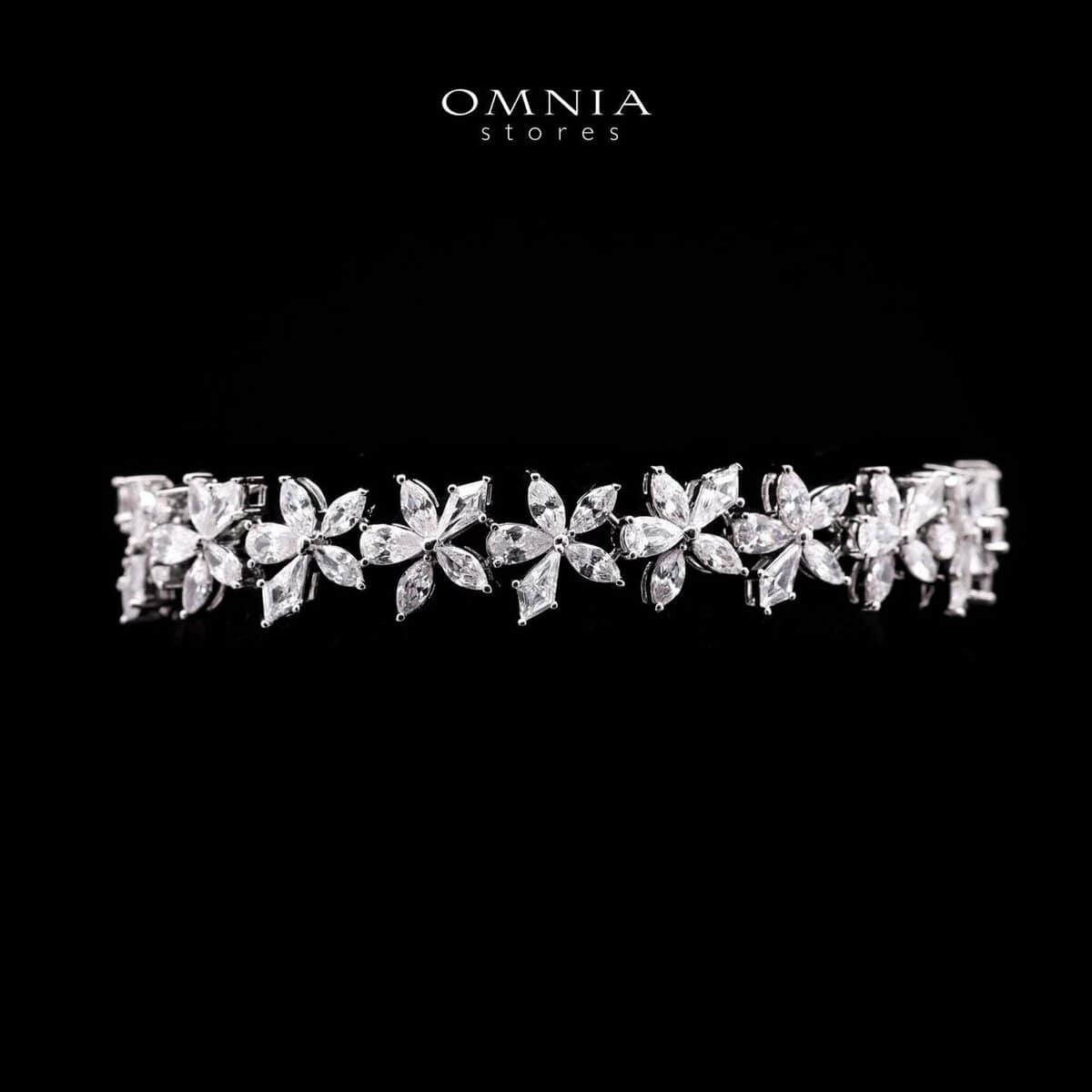 Omnia Zoey Luxury Bridal White Full Set in High Quality Zircon Stone Rhodium Plated - OMNIASTORES KSA