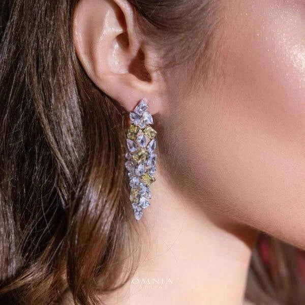 Omnia Anastasia Yellow Bridal Full Set in High Quality Zircon Stone in Rhodium Plated - OMNIASTORES UAE