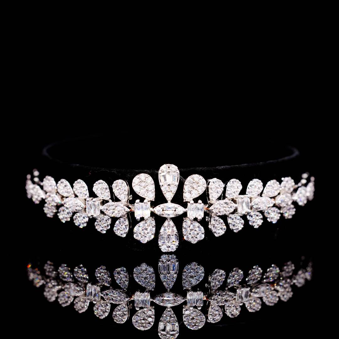 Omnia Elaf White Bridal Full Set in High Quality Zircon Stone in Rhodium Plated - OMNIASTORES KSA