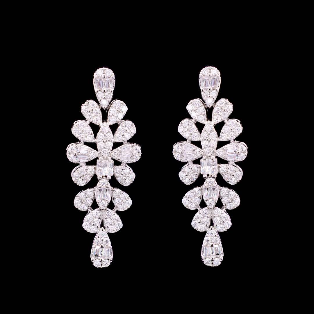Omnia Elaf White Bridal Full Set in High Quality Zircon Stone in Rhodium Plated - OMNIASTORES KSA