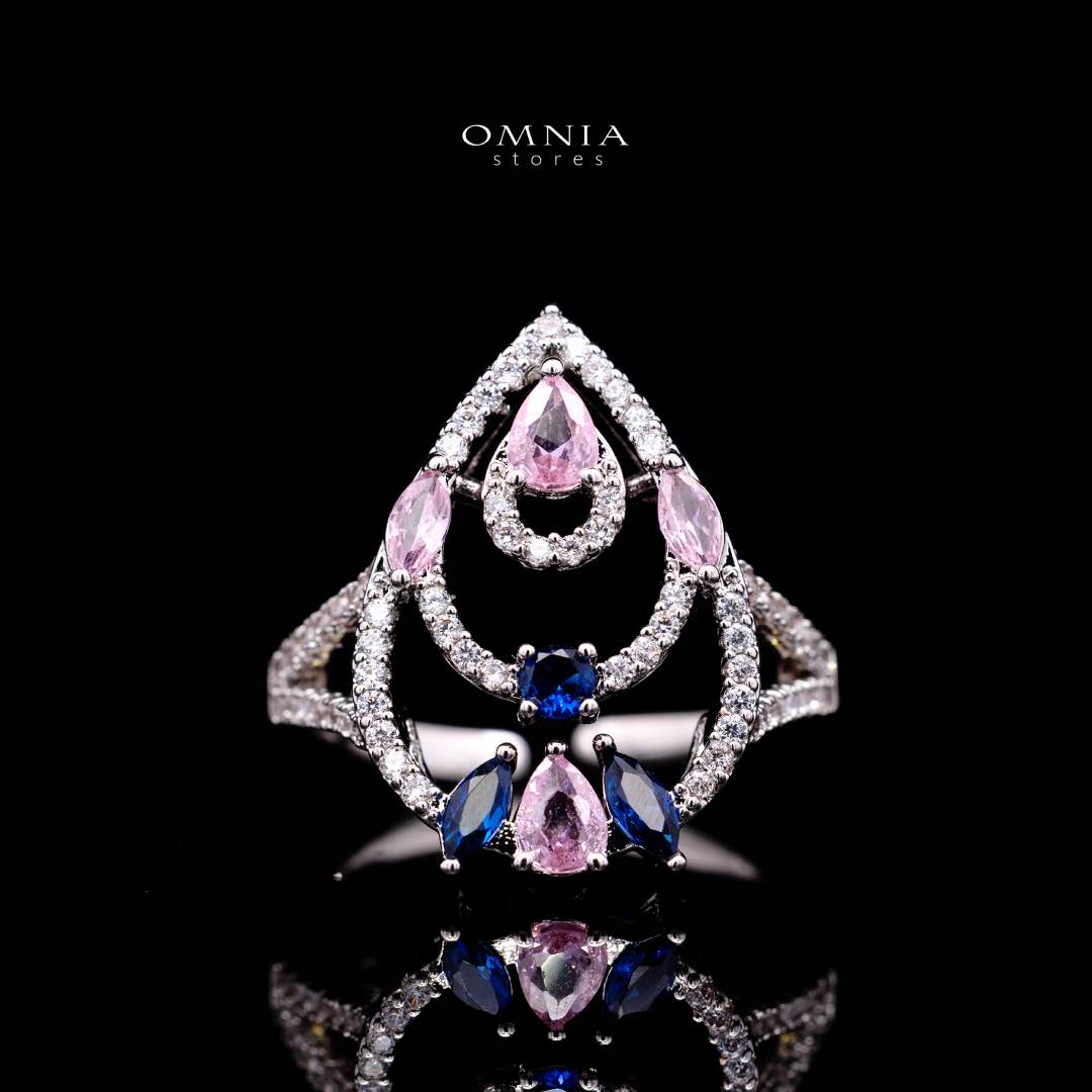 Omnia Mira Pink & Blue Set Accessories in High Quality Zircon Stone - OMNIASTORES KSA