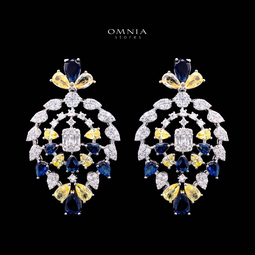 Omnia Ashwaq Blue & Yellow Set in High Quality Zircon Stone - OMNIASTORES KSA