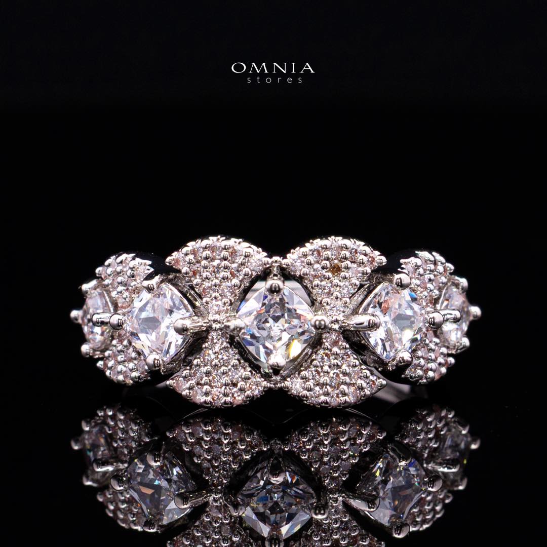 Omnia Layan White Bridal Full Set in High-Quality Zircon Stone Rhodium Plated - OMNIASTORES KSA