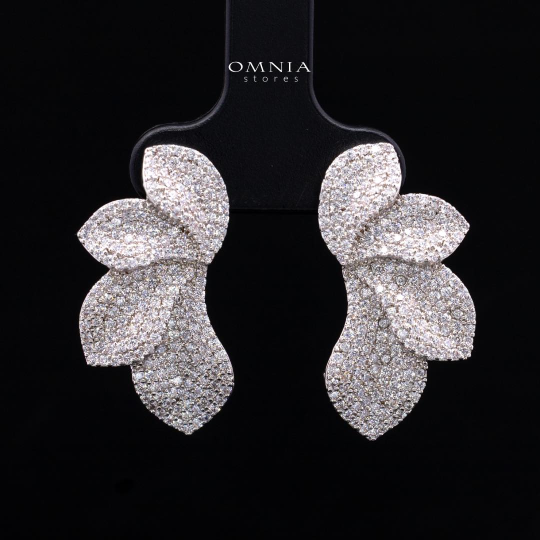 Omnia Alaia Luxury White Bridal Full Set in High Quality Zircon Stone Rhodium Plated - OMNIASTORES KSA