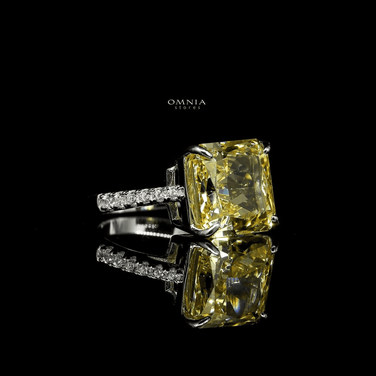 Omnia Adele Yellow 1.25 Carat Ring In 92.5 Silver High Quality Simulated Diamonds - OMNIASTORES UAE
